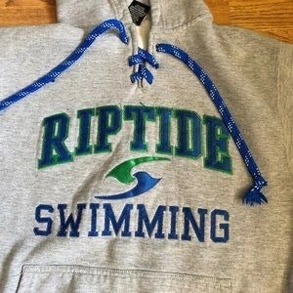 Riptide Swimming sz S Lace Up Front Tie Sweatshirt - Picture 4 of 7